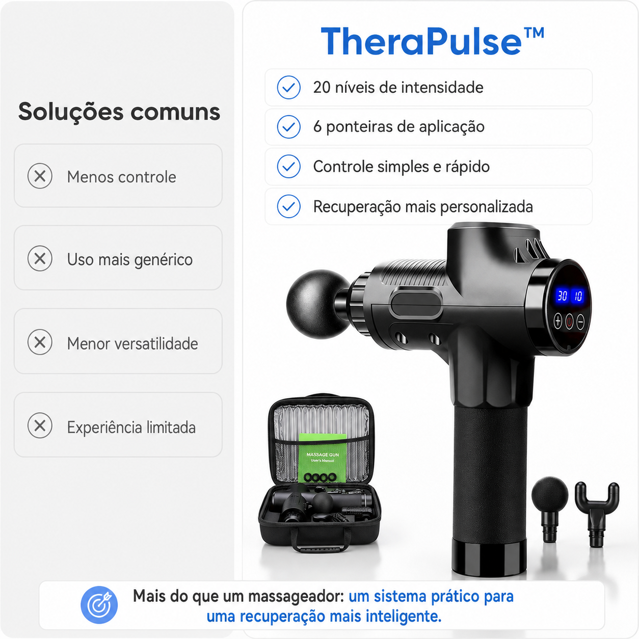 TheraPulse™ Massageador Percussivo Inteligente